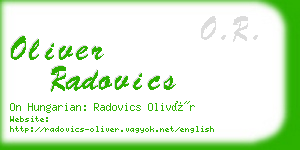 oliver radovics business card